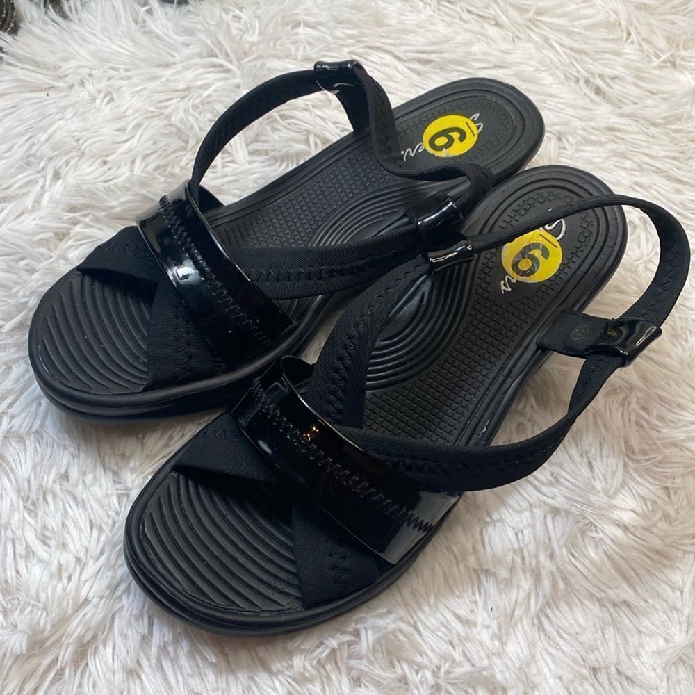 Skechers Cali Wedge Sandals Rumblers Long Stems Open Toe Sz 9 Ankle Strap